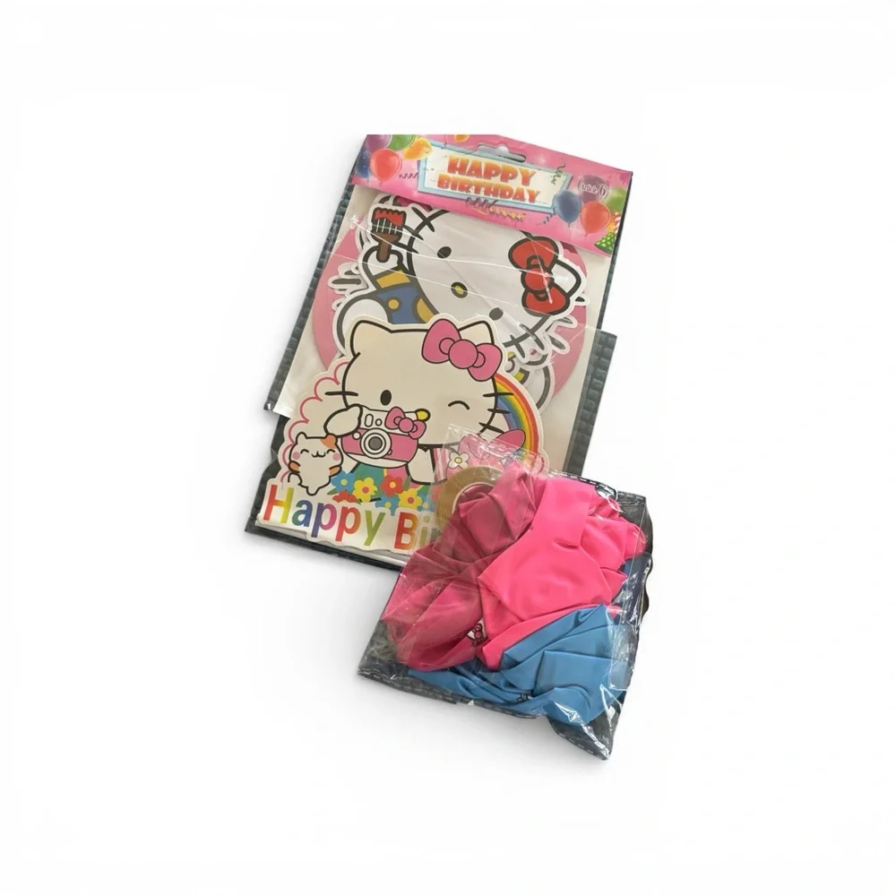 Hello Kitty Birthday Party Decorating Pack Balloons Garland Cupcake Toppers